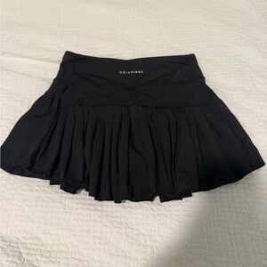 Gold Hinge Pleated Black Skort